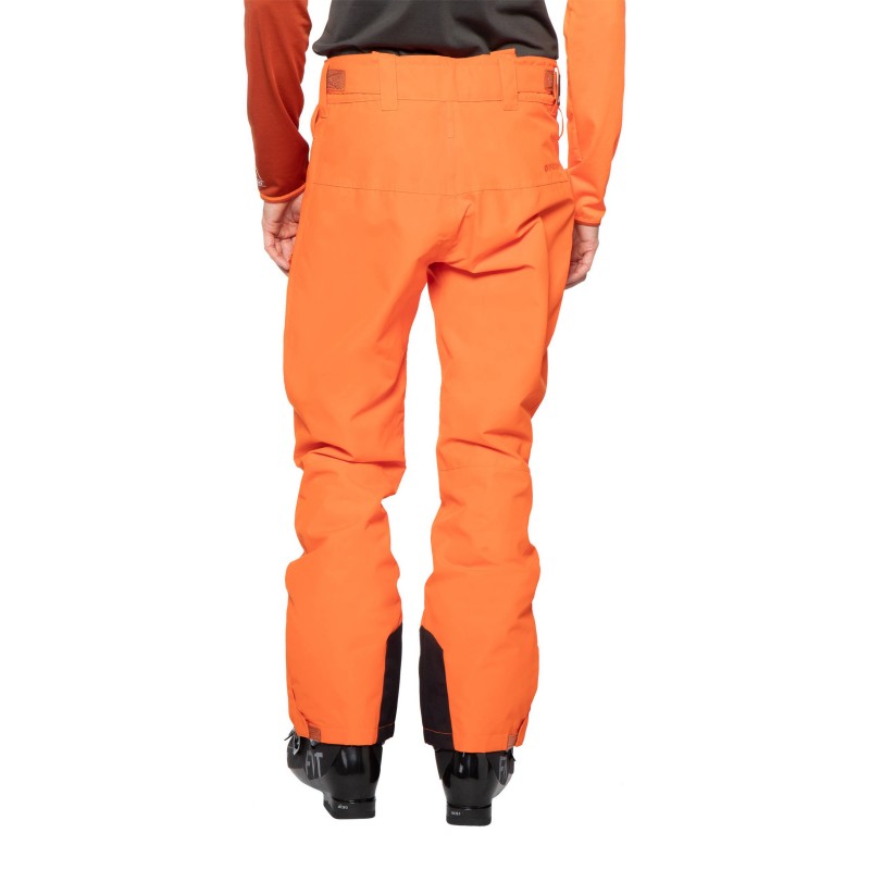 neon orange snow pants