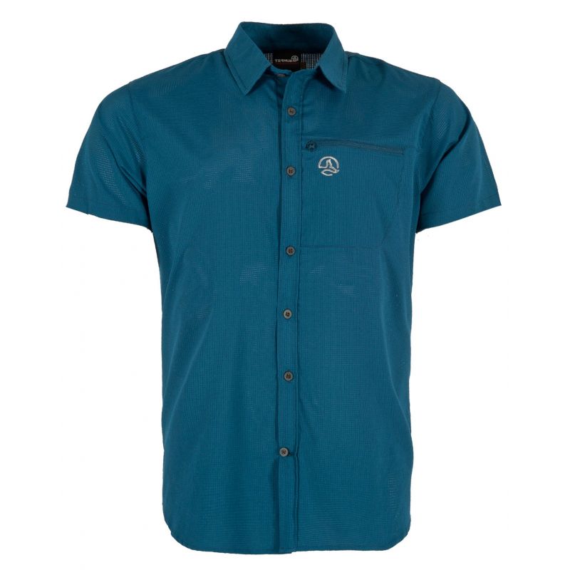 Chemise Mountain Hardwear homme XL TG bleu foncé SS randonnée ventilée