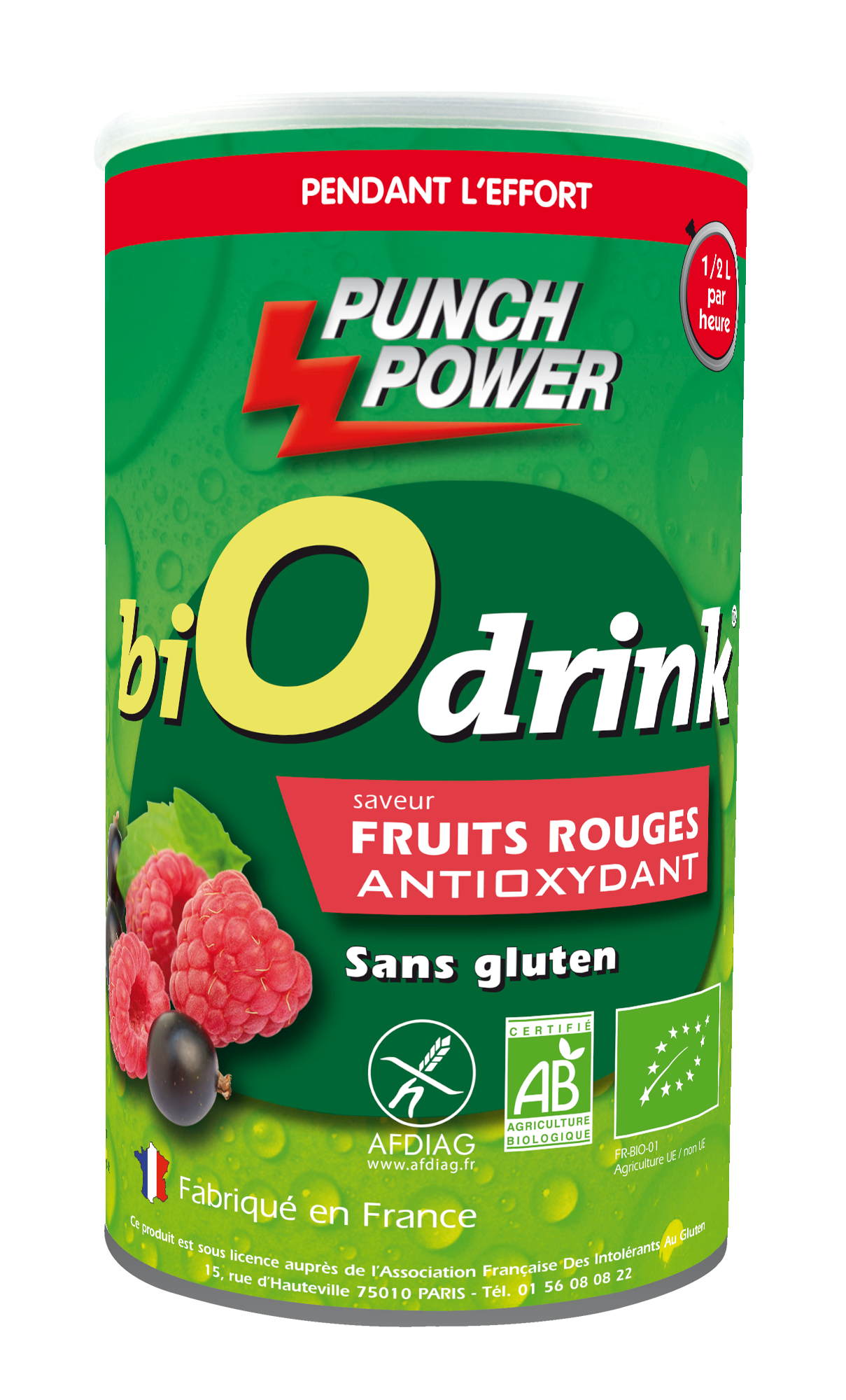 Punch Power BiOdrink Antioxydant Fruits rouges sans gluten - Boisson énergétique