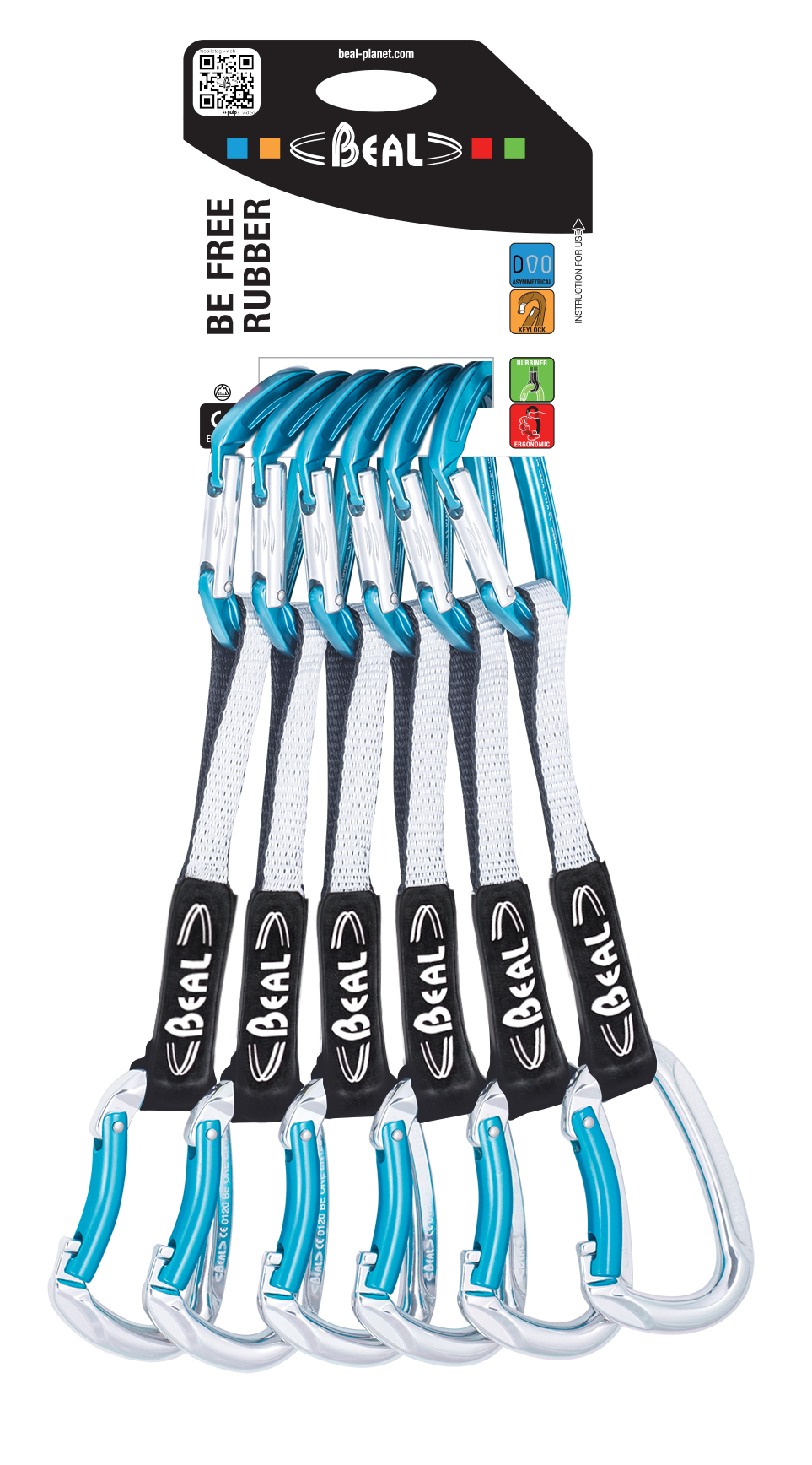 Beal Be Free Rubber - 17 cm - Lot de 6 dégaines