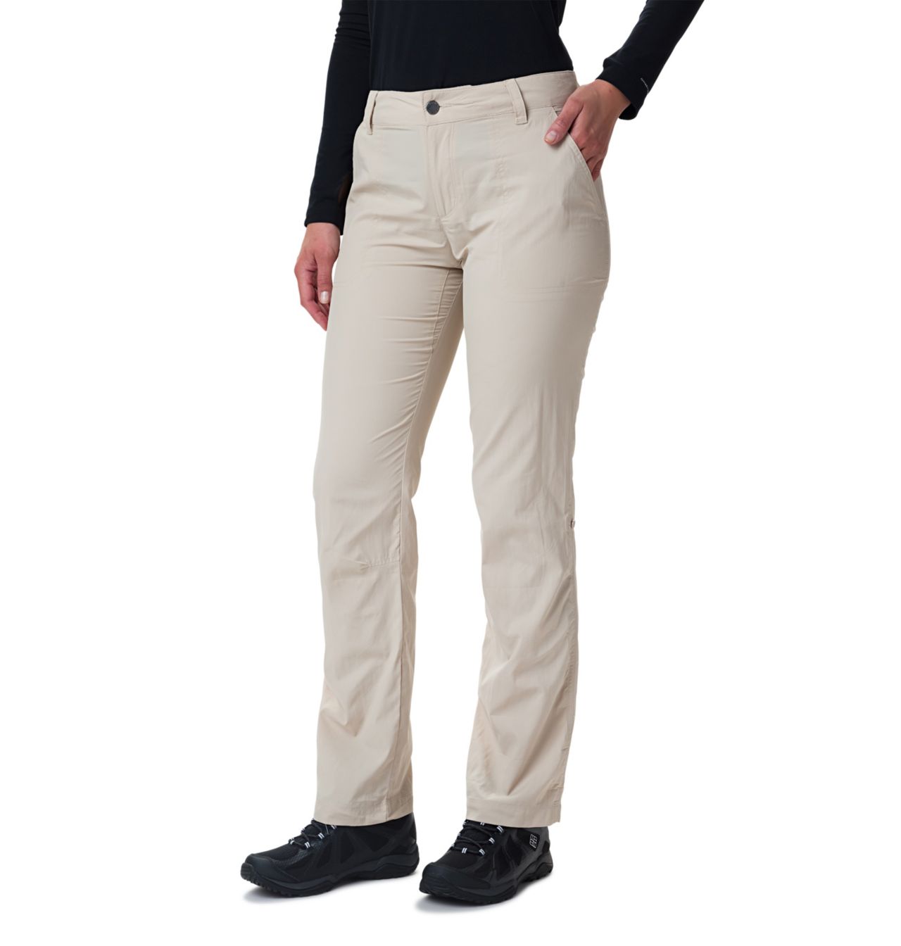 Pantalon De Randonnée Columbia Silver Ridge Femme – Noir, Taille Regular, En Nylon, Neuf Avec étiquettes