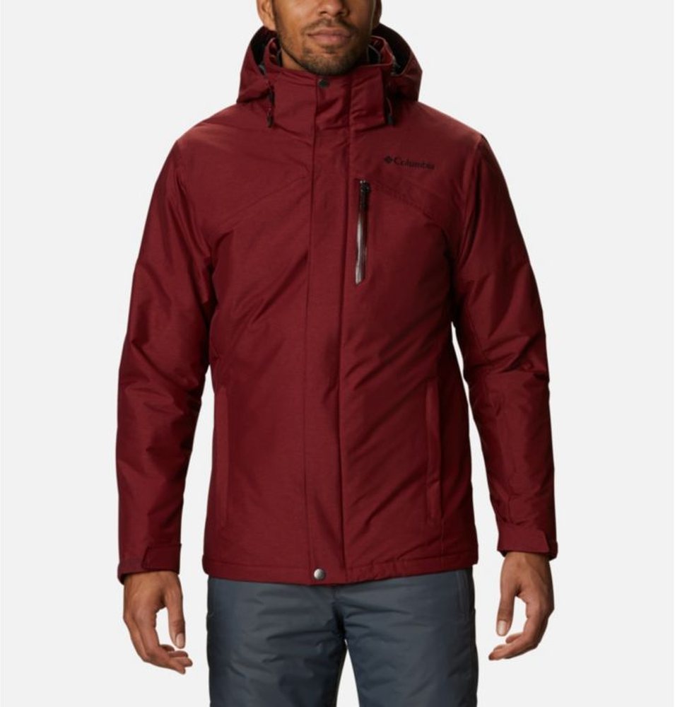 mens burgundy ski jacket