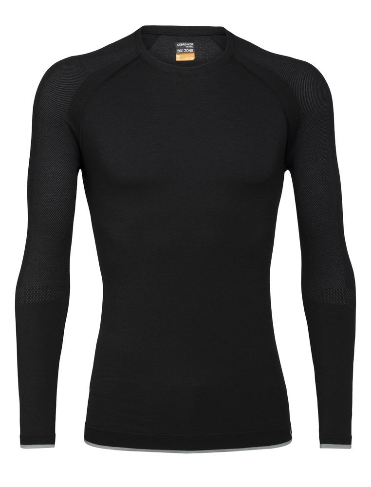 Icebreaker Mens 200 Zone Seamless LS Crewe - Sous-vêtement mérinos homme I Hardloop