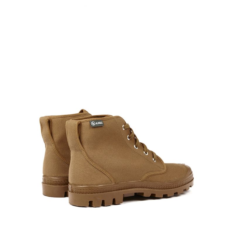 Chaussures De Randonnée Basses Aigle - Cuir Beige Kaki - Pointure 37