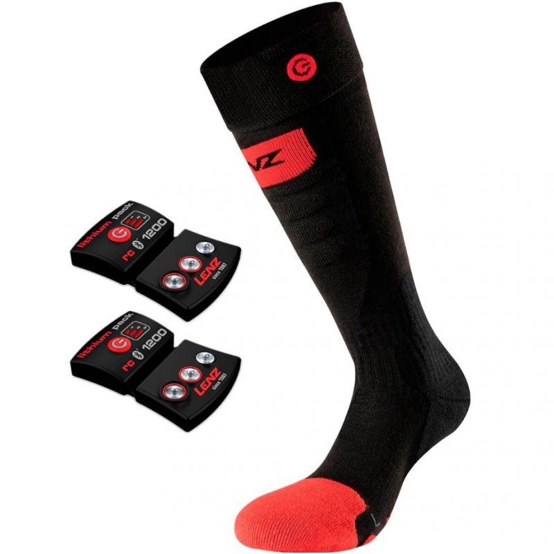 Lenz Set Of Heat Sock 5.0 Toe Cap + Lithium Pack RCB 1200 - Chaussettes ski