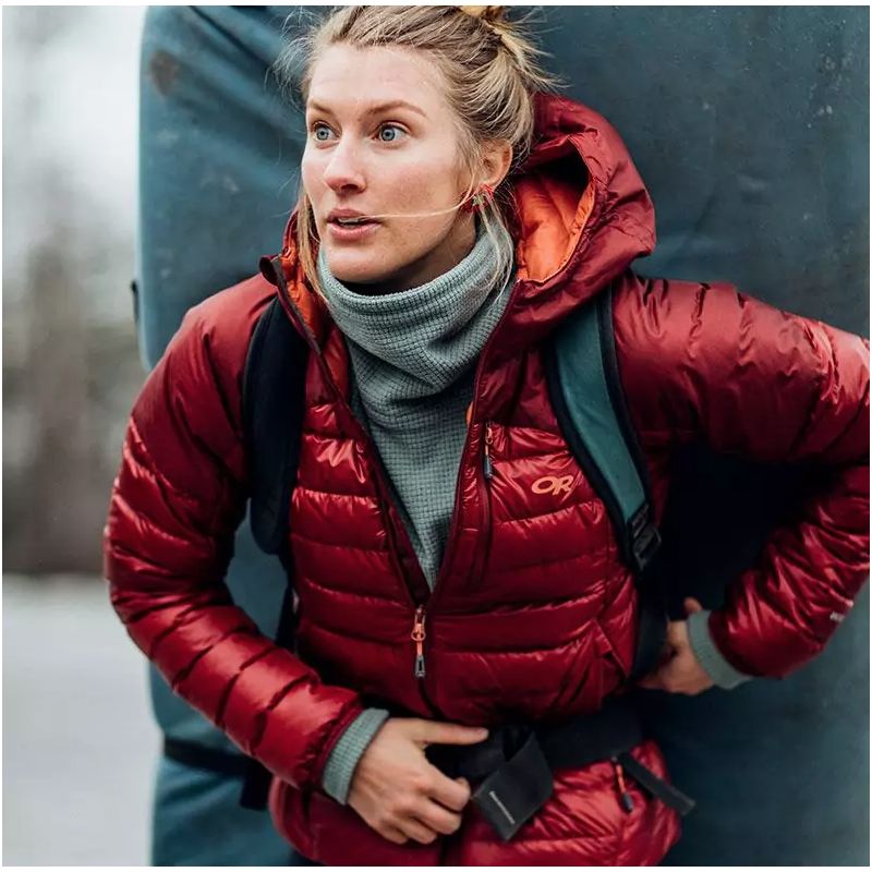 helium down hood jacket women