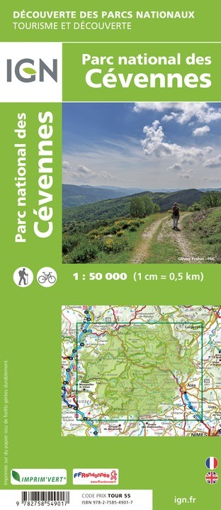 IGN Le Parc National Des Cévennes - Carte topographique