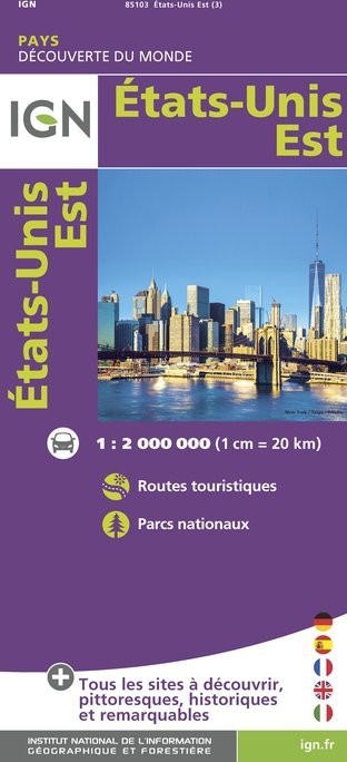 IGN Etats-Unis Est - Carte topographique