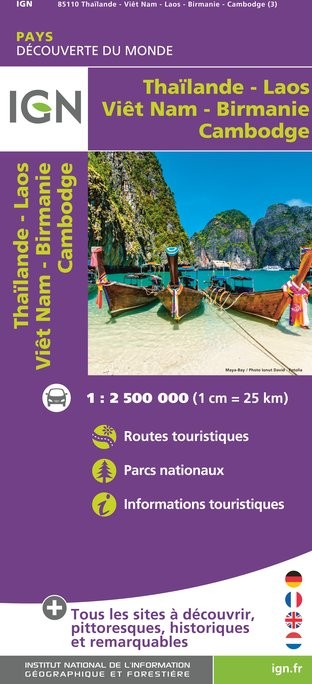 IGN Taïlande / Viêt-Nam / Laos / Cambodge - Carte topographique