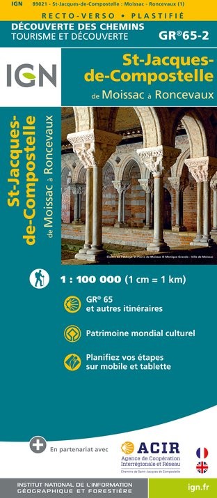 IGN St Jacques. Moissac / Ronceveaux - Carte topographique
