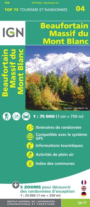 IGN Beaufortin / Massif Du Mont Blanc - Carte topographique