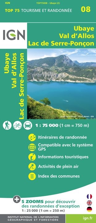 IGN Ubaye / Val-D'Allos / Lac De Serre-Ponçon - Carte topographique