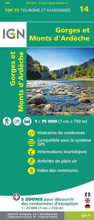 IGN Gorges Et Monts-D'Ardêche - Carte topographique