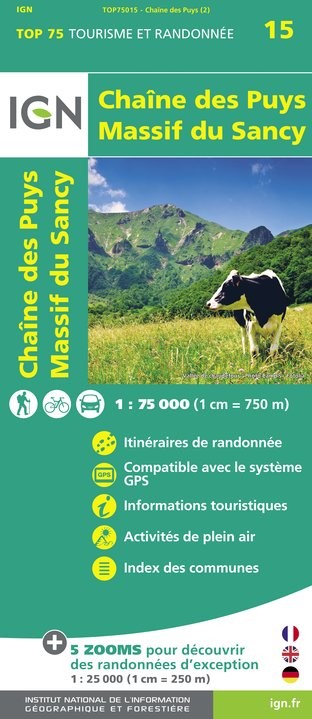 IGN Chaîne-Des Puys / Massif -Du-Sancy - Carte topographique