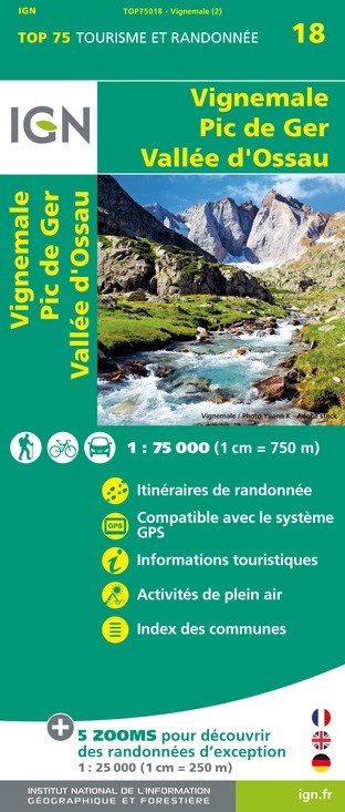 IGN Vignemale.Pic De Ger.Vallée D'Ossau - Carte topographique
