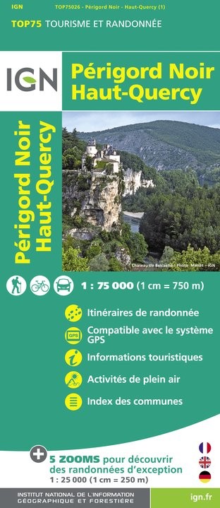 IGN Périgord Noir / Haut Quercy - Carte topographique