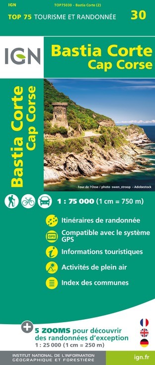 IGN Bastia / Corte / Cap Corse - Carte topographique