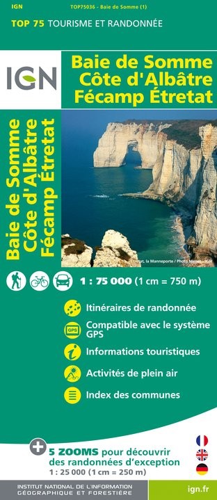 IGN Baie De Somme / Côte D'Albâtre / Fécamp / Etretat - Carte topographique