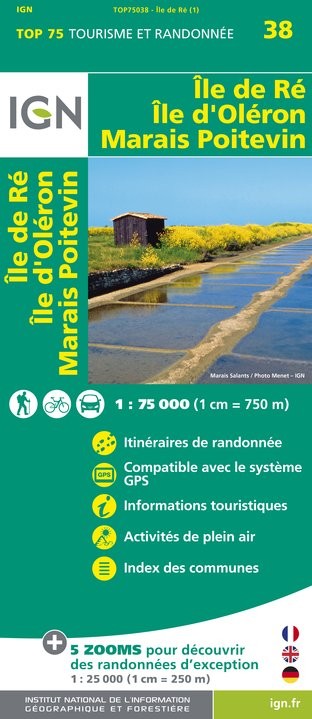 IGN Île De Ré / Île D'Oléron / Marais Poitevin - Carte topographique