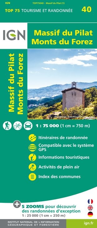 IGN Massif Du Pilat / Monts Du Forez - Carte topographique