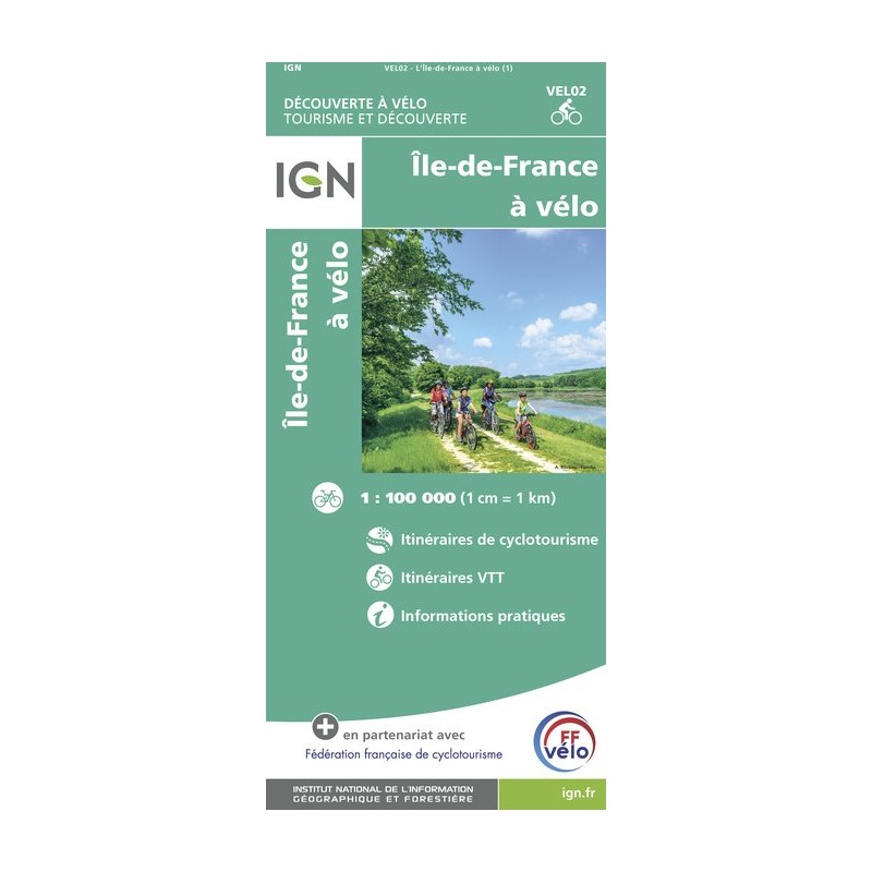 IGN L'Ile De France À Vélo - Carte topographique | Hardloop