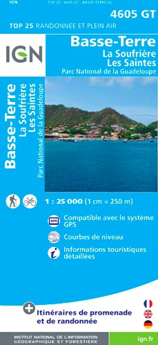 IGN Basse Terre - Soufrière - Les Saintes - Carte topographique