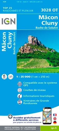 IGN Macon Cluny Roche De Solutré - Carte topographique
