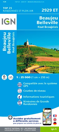 IGN Beaujeu / Belleville / Haut Beaujolais - Carte topographique
