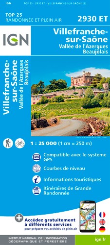 IGN Villefranche-Sur-Saone - Carte topographique