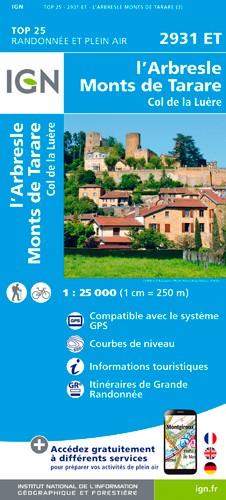 IGN L'Arbresle / Monts De Tarare - Carte topographique