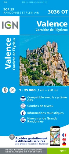 IGN Valence / Corniche De L'Eyrieux - Carte topographique
