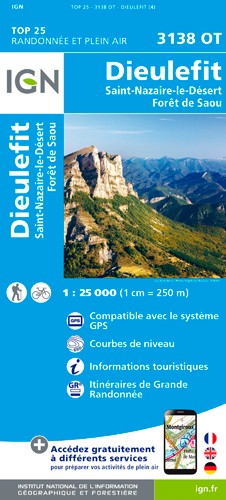 IGN Dieulefit / St-Nazaire-Le-Désert / Forêt De Saou - Carte topographique