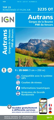IGN Autrans - Gorges De La Bourne - Carte topographique