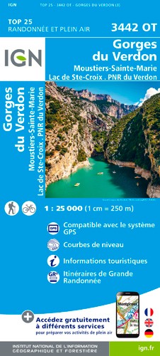 IGN Gorges Du Verdon / Moustiers - Carte topographique | Hardloop