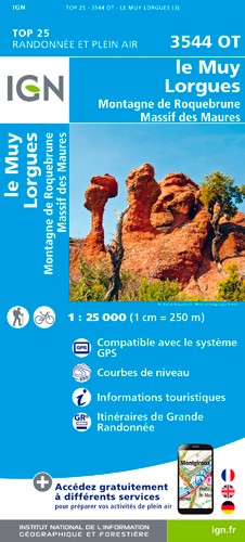 IGN Le Muy / Lorgues / Montagne De Roquebrune / Massif Des Maures - Carte topographique