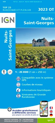IGN Nuits-Saint-Georges - Carte topographique