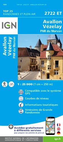 IGN Avallon / Vézelay - Carte topographique