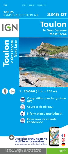 IGN Toulon / Le Gros Cerveau / Mont-Faron - Carte topographique