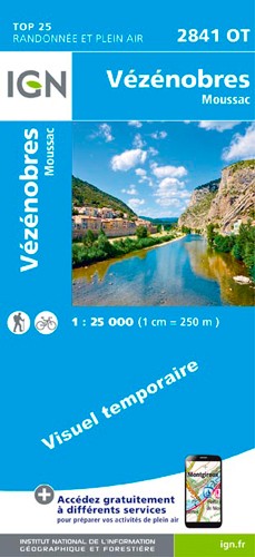IGN Vézénobres / Moussac - Carte topographique