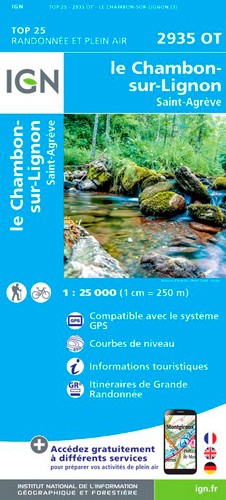 IGN Le Chambon Sur Lignon / St Agreve - Carte topographique
