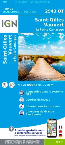 IGN Saint-Gilles / Vauvert / La Petite Camargue - Carte topographique
