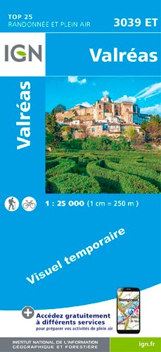 IGN Valréas - Carte topographique