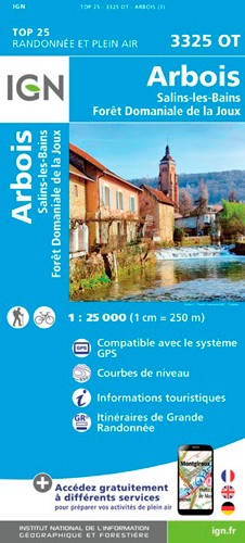 IGN Arbois.Salins-Les-Bains.Forêt Domaniale De La Joux - Carte topographique