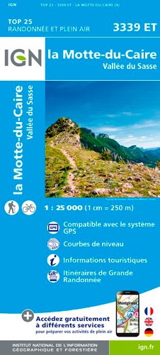 IGN La Motte Du Caire / Vallée Du Sasse - Carte topographique