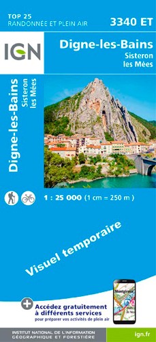 IGN Digne-Les-Bains.Sisteron.Les Mées - Carte topographique