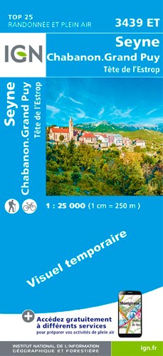 IGN Seyne.Chabanon.Grand Puy.Tête De L'Estrop - Carte topographique