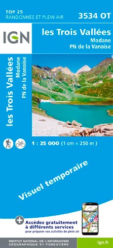 IGN Les Trois Vallées.Modane.Pn De La Vanoise - Carte topographique