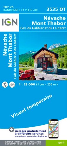 IGN Névache.Mont Thabor.Cols Du Galibier Et Du Lautaret - Carte topographique | Hardloop