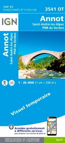 IGN Annot.Saint-André-Les-Alpes.Pnr Du Verdon - Carte topographique