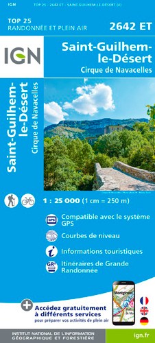 IGN Saint-Guilhem-Le-Désert.Cirque De Navacelles - Carte topographique